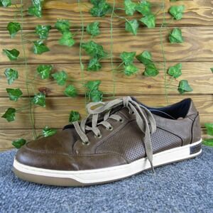 Jonsen Leather Lace-Up Sneakers Men's Size 10.5 Brown Casual Comfort Shoes